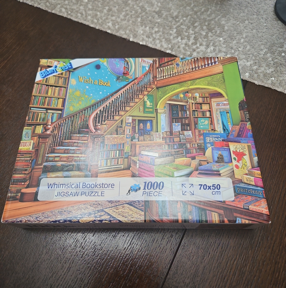 Whimsical Bookstore 1000-Piece Jigsaw Puzzle - Colorful Bookshop Scene -used